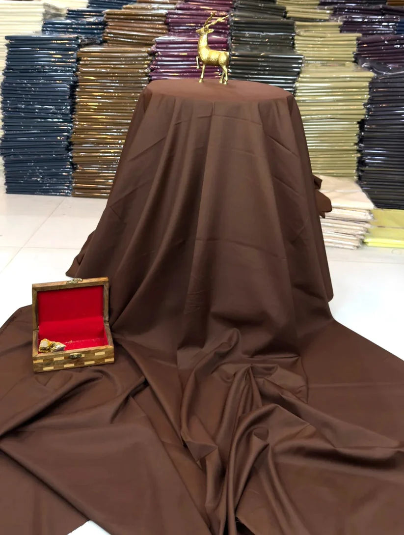 Premium Dark Camel Color Boski Fabric For Men