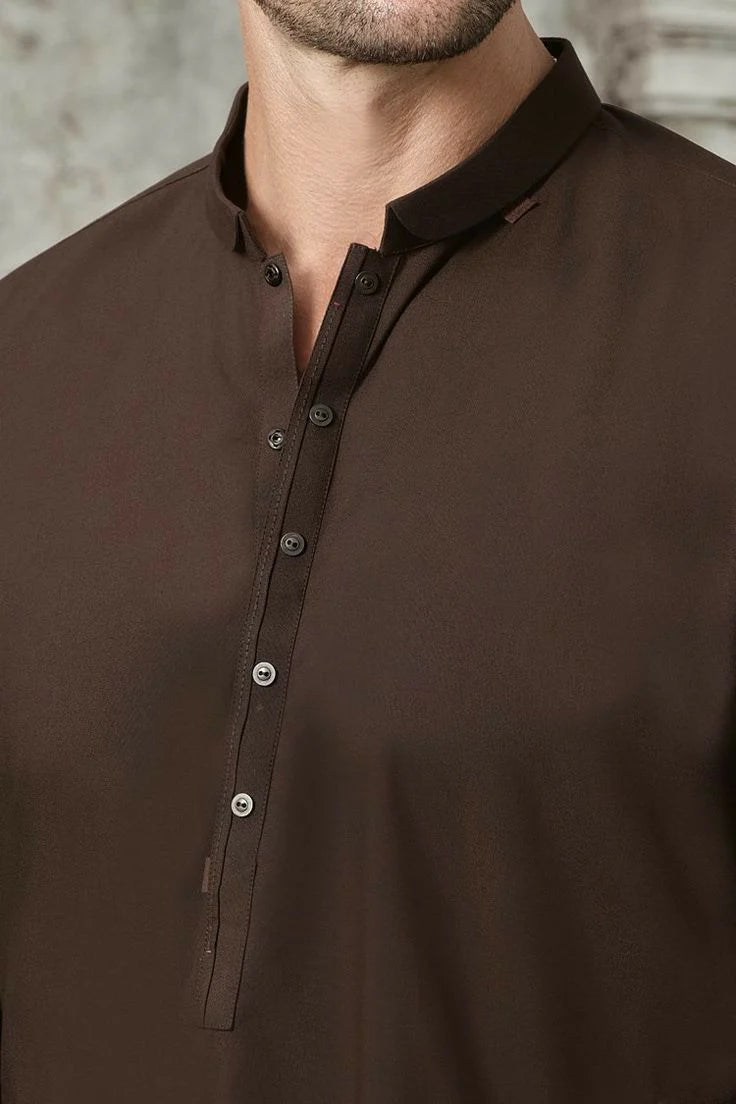Premium Dark Camel Color Boski Fabric For Men