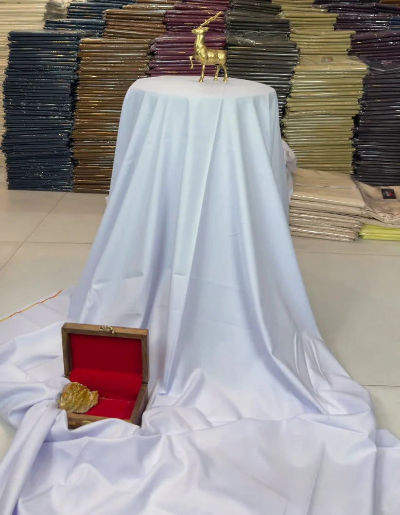 Premium White Boski Fabric for Men